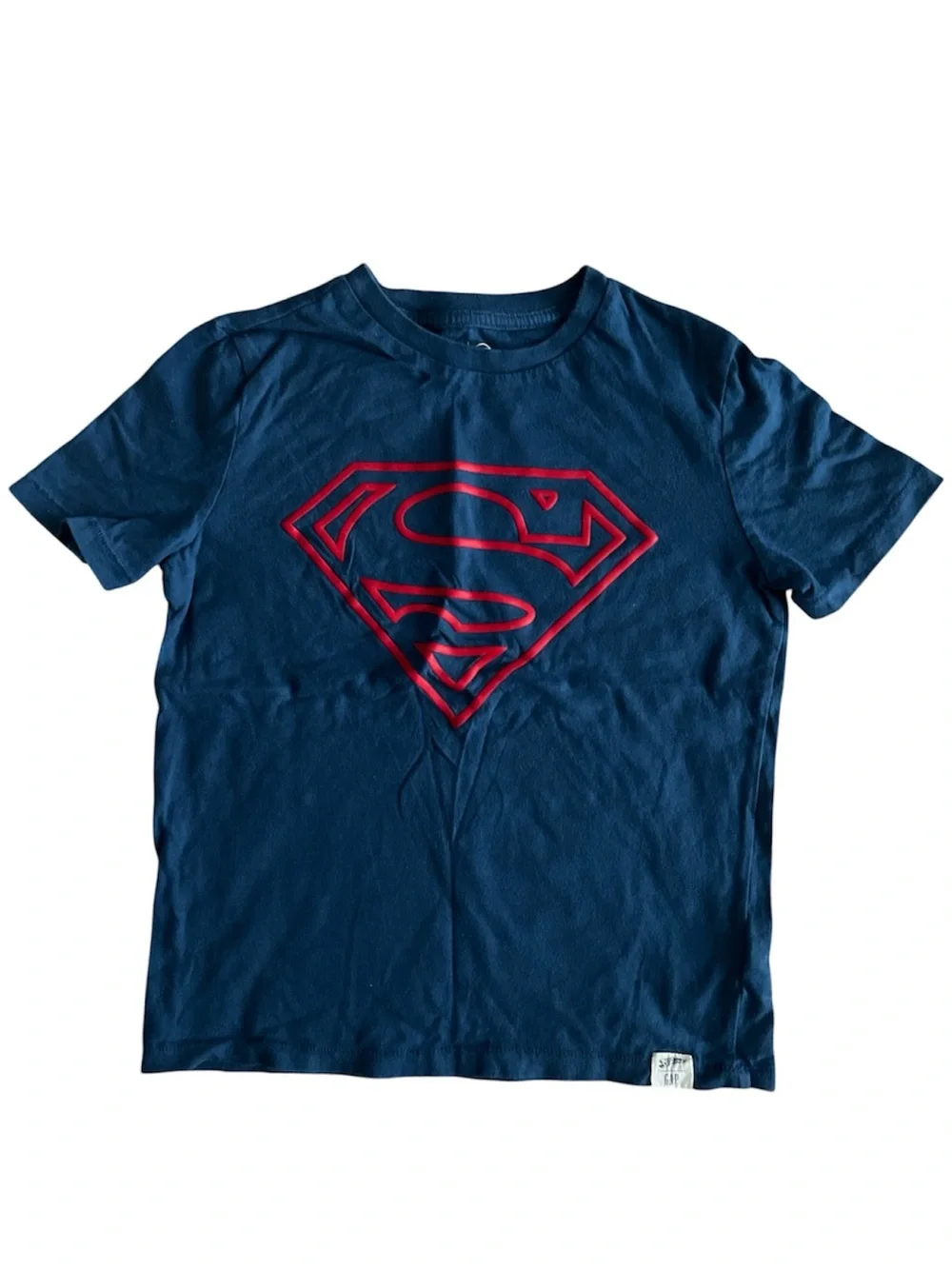 Gap x DC Boys Blue Superman Logo Tee - Red Graphic Size Medium